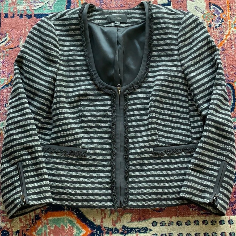 J.Crew striped wool cropped jacket